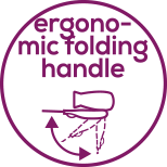 Ergonomically shaped folding handle