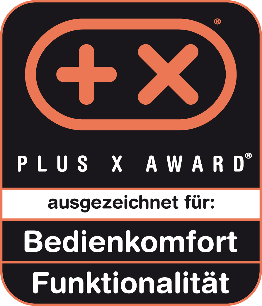 Plus X Award Bedienkomfort, Funktionalität